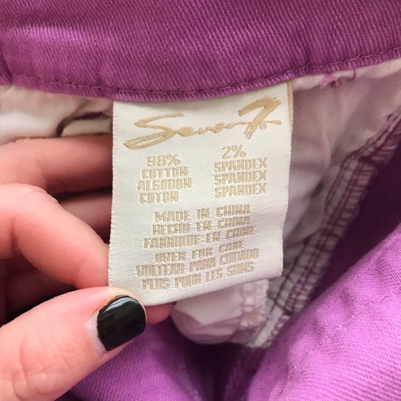 7 FOR ALL MANKIND Jeans Rosebud Purple Distressed - Picture 14 of 15